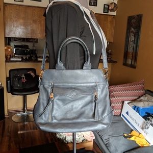 Blue Handbag with Removable Strap